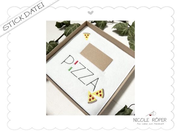 Stickdatei Pizza 13x18 Geschenkbox