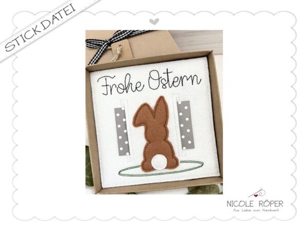 ITH 18x13 Frohe Ostern Hase Ostergeschenk