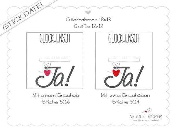 Ja Glückwunsch Hochzeitkarte Einladung Glückwunschkarte Herz Geschenkbox ITH