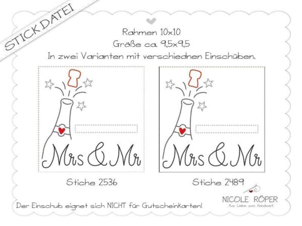 ITH 2erSet 10x10 Mrs u Mr Korkenknall Zur Hochzeit Glückwunschkarte Hochzeitskarte Konfetti Herz Geschenkbox